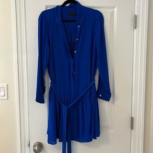 Long sleeve shift dress with slip